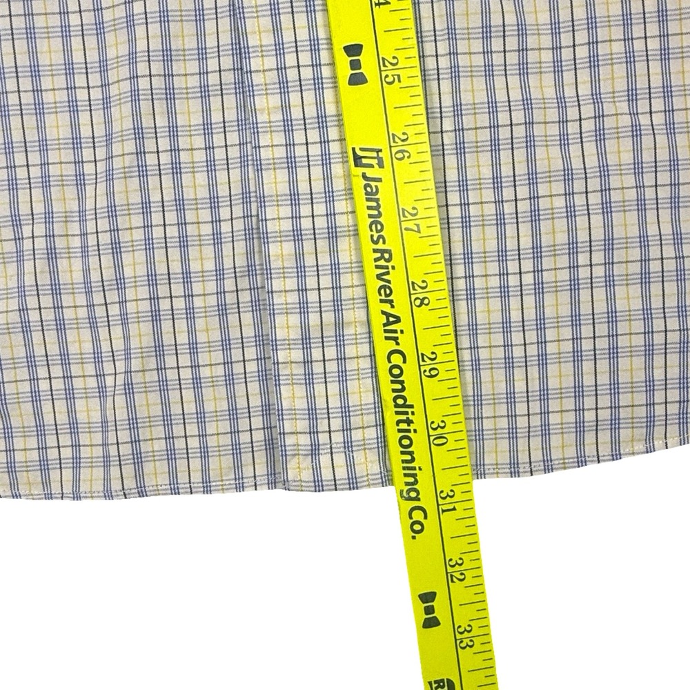 Ralph Lauren Mens Plaid Button Down Shirt Blue Yellow Classic‎ Fit 17 32/33 - Picture 10 of 10